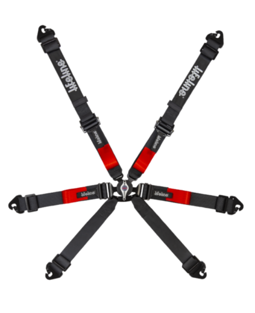 Picture of Copse 6pt FIA Harness - 2" - Snap Hook or Bolt-In, Pull-Down - Black